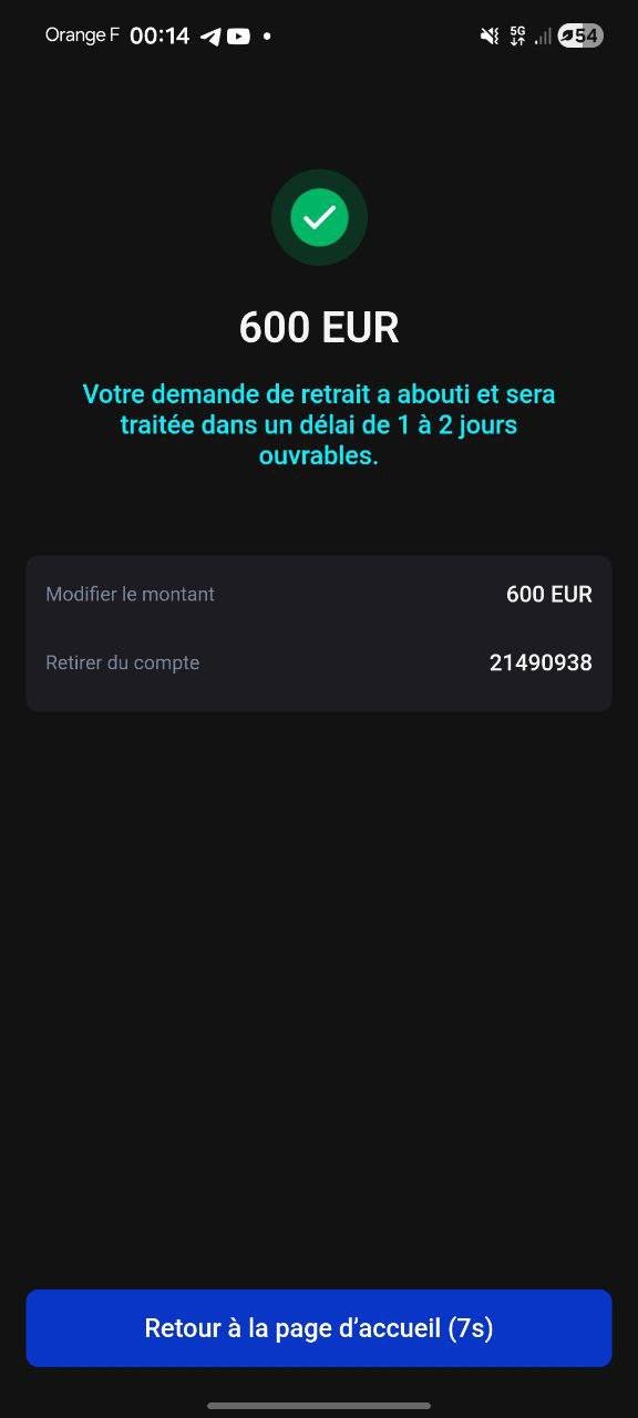 Preuve de retrait client